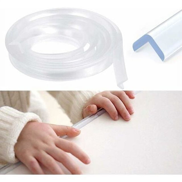 Protector de bordes de muebles transparente, 6 m de silicona preadhesiva para muebles de bebé, protector de bordes y esquinas de armarios para la seguridad del bebé