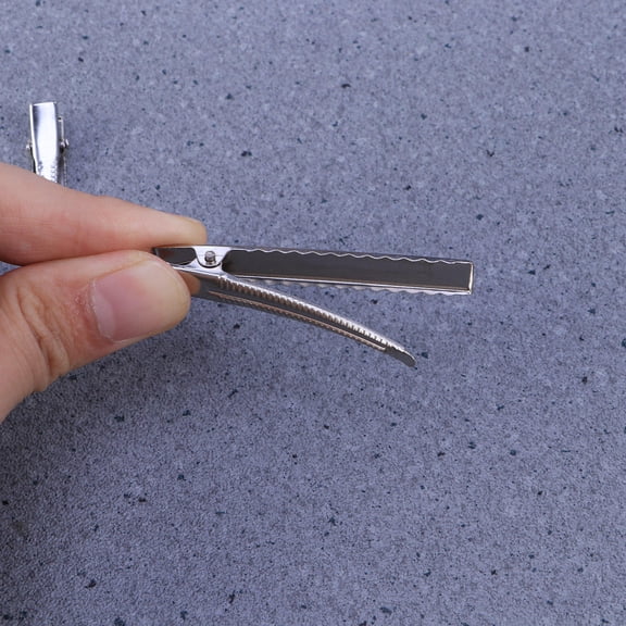 OATIPHO 30Pcs Plated Silver Stainless Steel Hair Clip Accessories Alligator Clips for DIY Hairpin Crafting