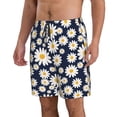 thumbnail image 2 of Kdxio Daisy Floral Pattern Mens Casual Shorts - Drawstring Summer Beach Sports Shorts for Men, 2 of 9