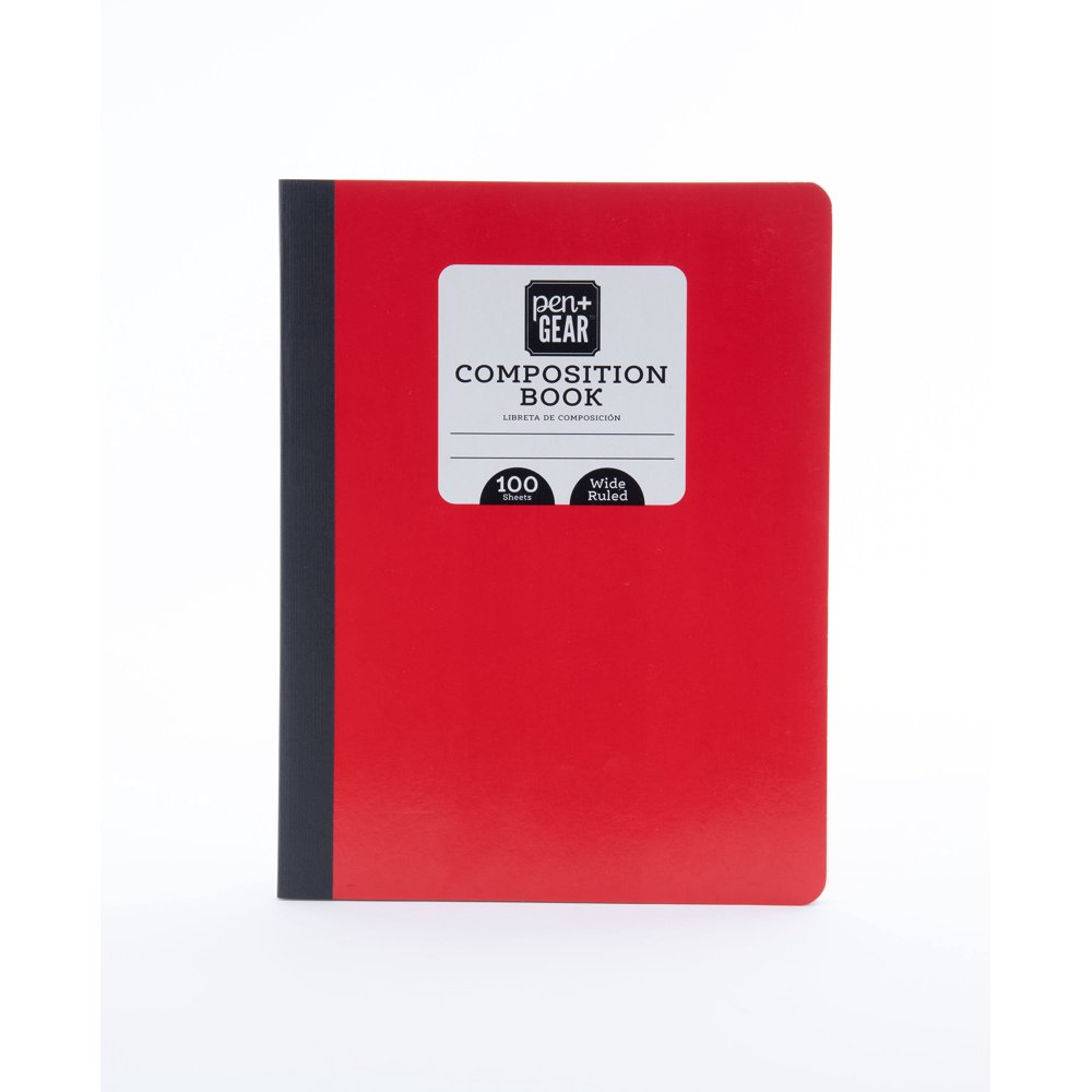 Pen + Gear Composition Book, Wide Ruled, 100 Pages, Red
