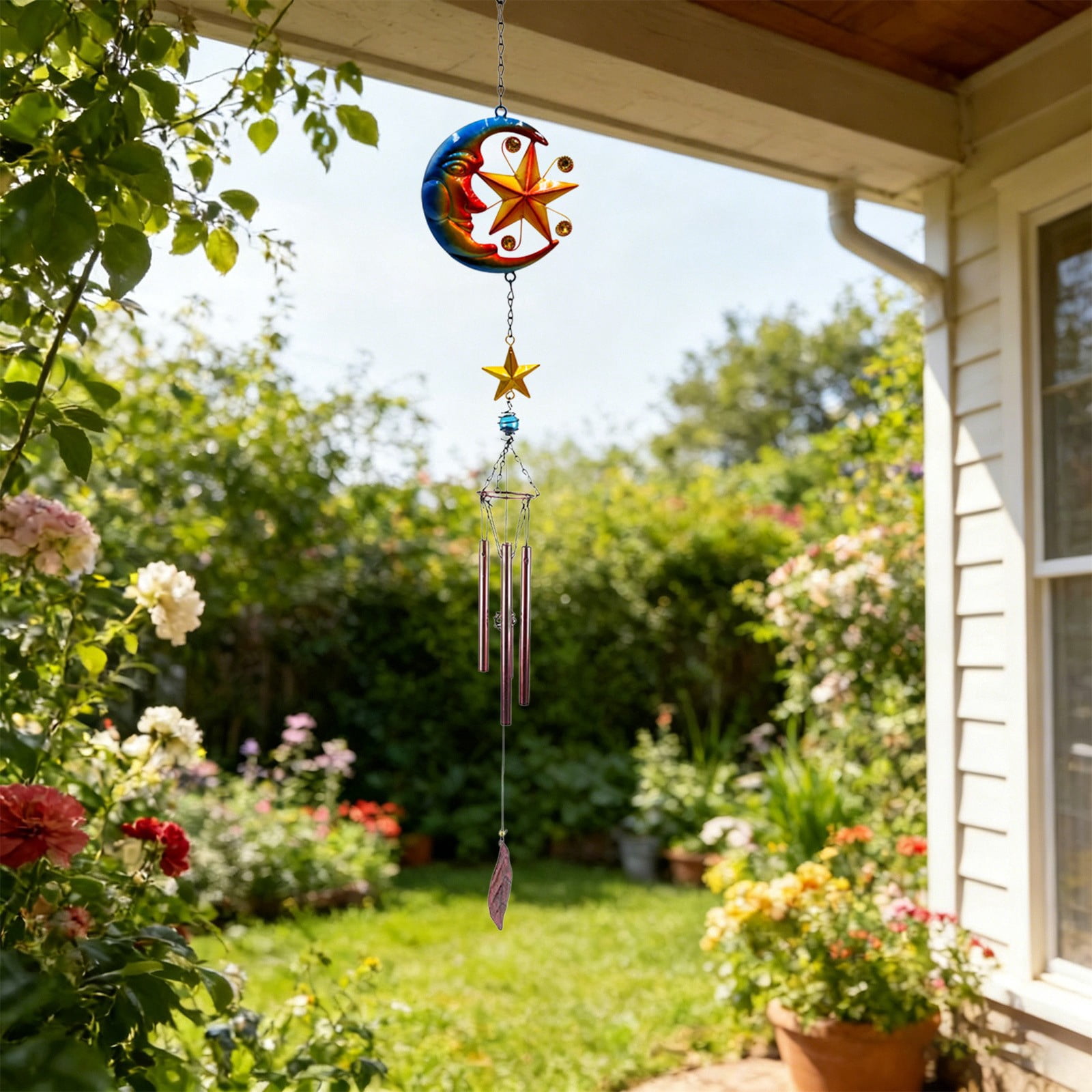 SSZMDLB Wind Chime Iron Art Crafts Pendant, Handcrafted Metal Wind Chimes for Outdoor Garden Decoration, Hanging Bell Windchime for Patio Porch Home Decor, Artistic Pendant Ornaments