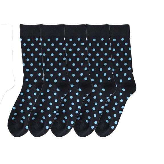 Calf Length Polka Dot Socks, Men for Shoes 6-12 Navy