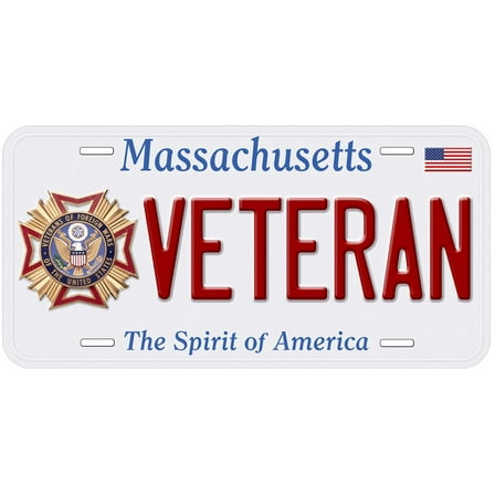 Massachusetts Veteran Novelty Car Auto License Plate
