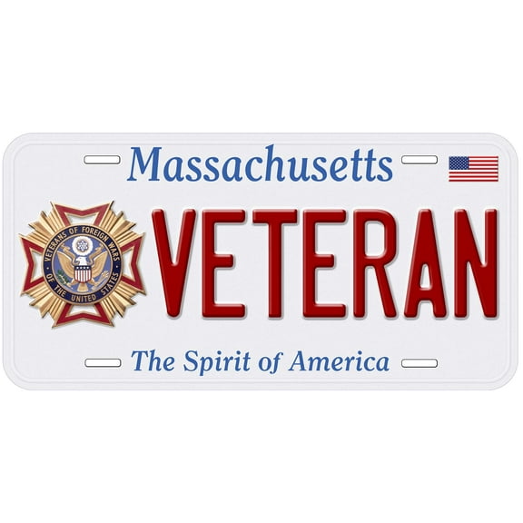 Massachusetts Veteran Novelty Car Auto License Plate
