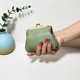 thumbnail image 2 of Monedero vintage para mujer, cartera corta para mujer, monedero con broche, color caramelo, 2 of 6