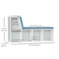 thumbnail image 3 of HOMCOM 5-Cubby Bookcase with Cushioned Reading Nook, Blue, 3 of 10