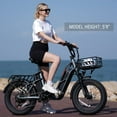 thumbnail image 2 of Fucare Gemini X 750W Electric Bike for Adults Woman Dual Battery Cruise Control 28Mph 20" 4.0 Fat Tire 5.3" Color Display Shimano 7 Speeds Commuter Bike UL Certified, 2 of 7