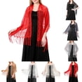 thumbnail image 5 of CENL Wedding Wrap Shawl Tulle Lace Sheer Party Evening Long Shawl Scarf Tassels Proms, 5 of 9