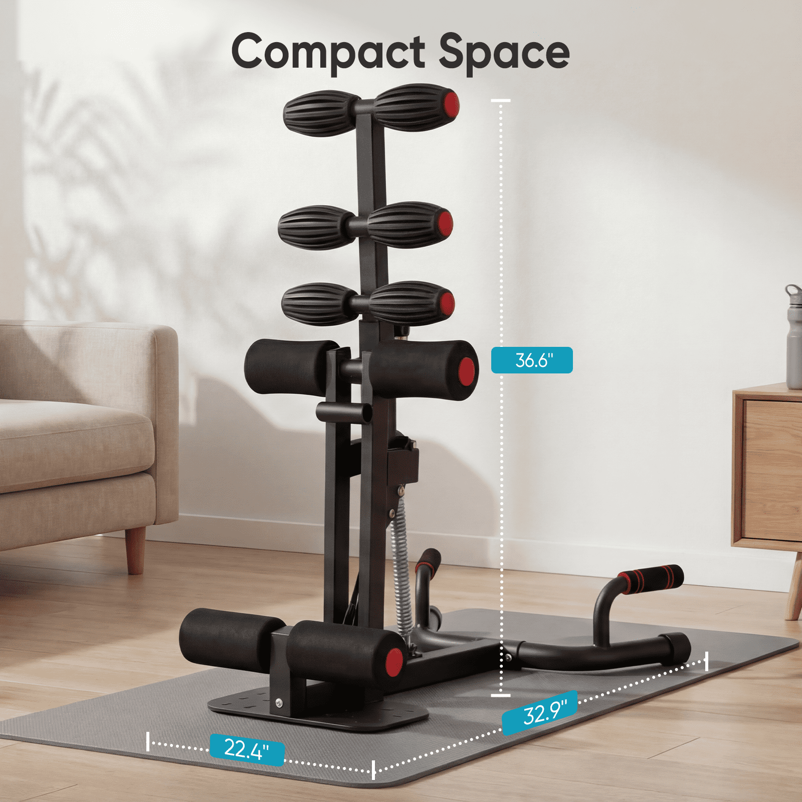 EDX Deep Squat Machine for Women, Adjustable Glutes Trainer, Core & Leg Workout Equipment with Push Up Board for Home Gym