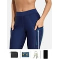 thumbnail image 7 of Sociala Women's Elastic Waisted Swim Legging with Pockets Long Swim Trunks UPF 50+, 7 of 7