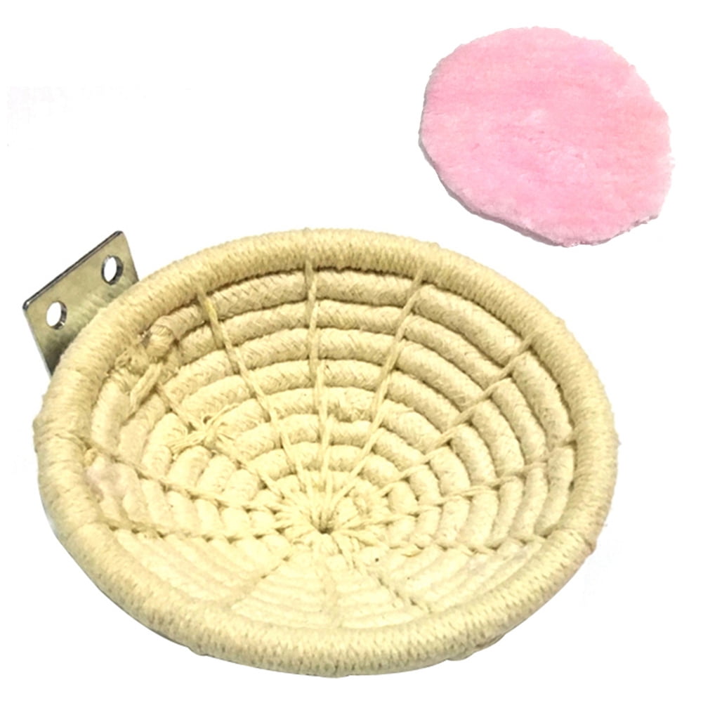 Bird Breeding Nest, Cotton Rope or Hemp Rope Cage Hanging Hatching Nesting Nest House Bed with Mat (Random Color) for Finch Canary Budgie Lovebird Pearl Bird and Small Parrot