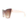 thumbnail image 3 of Rimless Gothic Horn Stud Oversized Rectangle Cat Eye Sunglasses Peach - Brown, 3 of 4