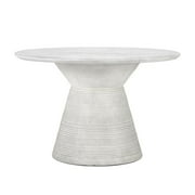Classic Home Fern 47" Outdoor Round Dining Table White