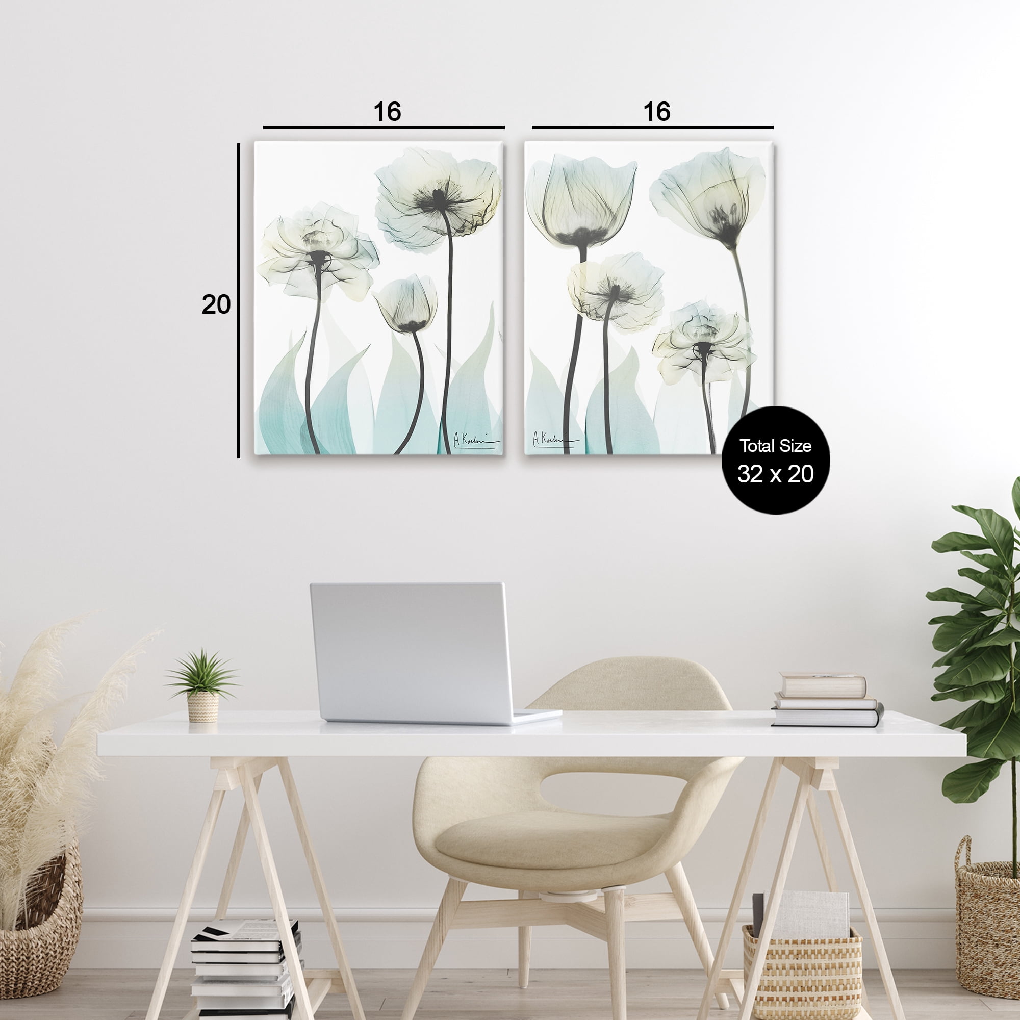 Stupell Industries Luxury Of Creation Flowers 2 Piece Canvas Wall Art Set, design by Albert Koetsier