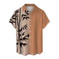 thumbnail image 2 of HOLEI Men's Shirts Short Sleeve Casual Printed Button Down Beach Hawaiian Shirt for Men Yellow M, 2 of 5