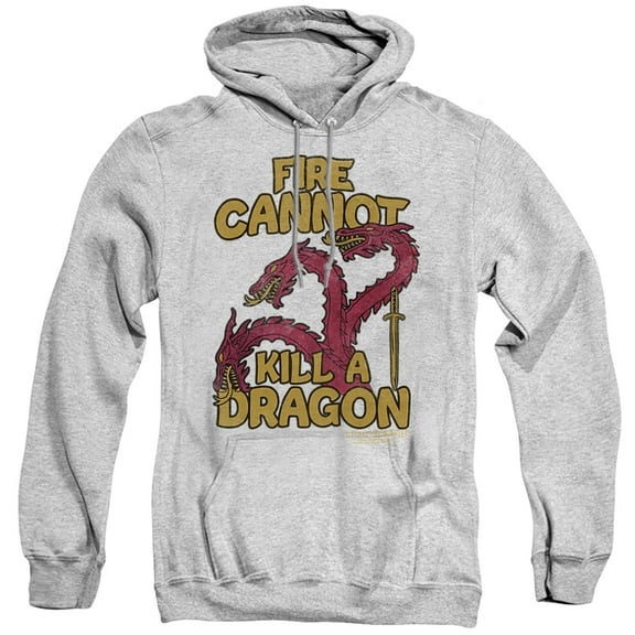 Game of Thrones Dragons With Fire Unisex Adult Pull-Over Hoodie,Athletic Heather, Medium
