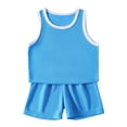 thumbnail image 5 of CAICJ98 Boys Girls Clothes Sleeveless Crewneck Breathable Tank Tops and Summer Shorts Sport Outfit 2pcs Sets (Blue,3-4 Years), 5 of 6