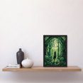 thumbnail image 2 of Anthropomorphic Fox Silhouette Forest Art Nouveau Artwork Framed Wall Art Print A4, 2 of 4