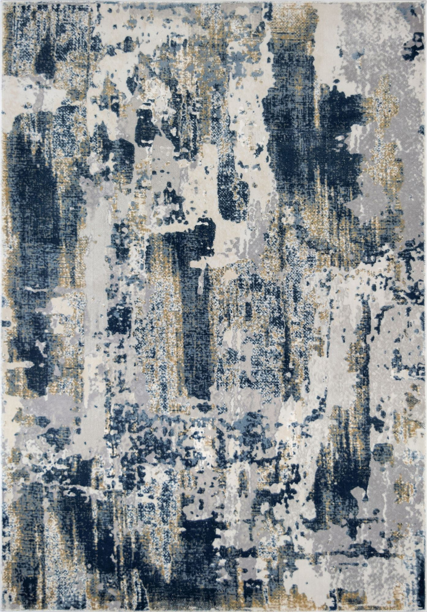 Rugs America Astor AD40D Sapphire Blue Transitional Abstract Ivory Area Rug, 2'x8'