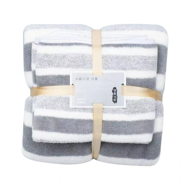 2 Pcs Bathroom Towel Set Bath Towels Bulk Include Hand Towels Washcloths Bath Towels Set Microfiber Coral Velvet Absorbent Towels for Bath Fitness, Bathroom, Sports, Yoga, Travel (Gray)