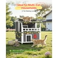 thumbnail image 4 of VEVOR Insulated Cat House, 2-Story Wooden Cat Shelter, Foam Insulation, Feral Kitty Shelter with Balcony, Waterproof Cats Condos for Indoor & Outdoor 1-3 Cats in Winter 33 x 29.5 x 32 in, 4 of 9
