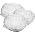 thumbnail image 2 of Girls White Eyelet Ruffle Seat Panties, by ICM, 3-Pack, Sizes 1, 2, 3, 4, 5, 6 (2), 2 of 2