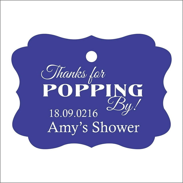 100 PCS Personalized Baby Shower Favors Tags Custom Quote Thank You For Popping By Baby Shower Gift Hang Tags
