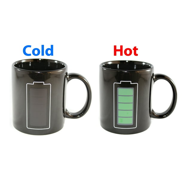 Color Changing Mug Heat Sensitive Ceramic Coffee Cup 11oz Battery
