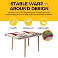 thumbnail image 4 of Gnomes Flowers Table Cloths for 6 Foot Rectangle Tables, Spring Farmhouse Botanical Floral Striped Patio Waterproof Elastic Fitted Tablecloths, Washable Rectangular Table Cover for Camping, 4 of 8