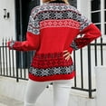 thumbnail image 4 of Arlun Christmas Sweaters for Women Funny Reindeer Pattern Xmas Holiday Casual Crewneck Pullover Sweater Trendy Warm Soft Cozy Long Sleeve Loose Print Work Tops Red XL, 4 of 7
