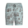 thumbnail image 4 of Naloa Pirate Adventure Map Men's Short Pajama Pants, Lounge Comfort Shorts with Elasticized Waistband and Side Pockets - XX-Large, 4 of 9