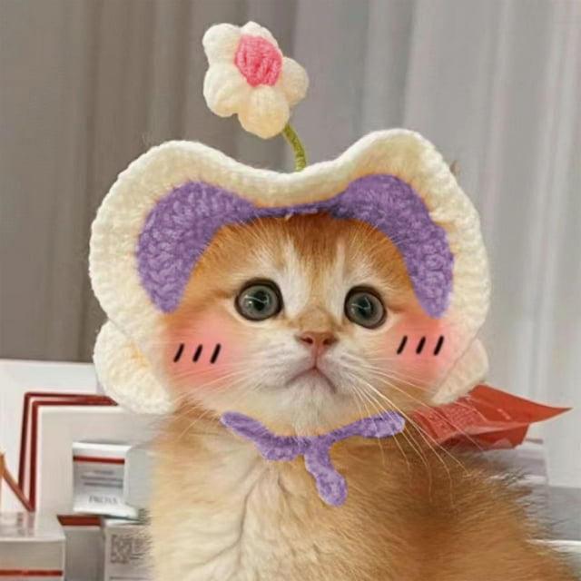 Woven Hats Headbands Wigs For Pets, Party Props Decorations, Warmth Protection, Cute Style, Cats Dogs, Festive Accessories, Comfortable Wear Hzhnb | Nylon,Spandex, Purple