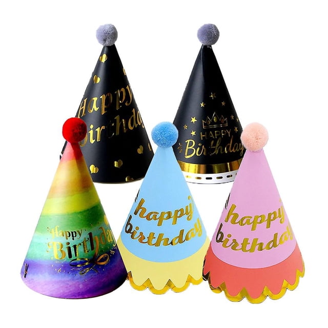 Sombreros De Fiesta Coloridos, Kit De Celebración Divertido De 12 Sombreros De Fiesta Conos para Fiestas De Cumpleaños Infantiles Y Manualidades De Bricolaje, Estilo 1