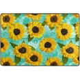 thumbnail image 4 of SKYSONIC 36x24in Yellow Sunflowers Area Rug, Blue Watercolor Summer Floor Carpet for Indoor Living Dining Room Bedroom, 4 of 7