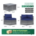 thumbnail image 2 of Clouddwell 14 Piece Patio Furniture Set Wicker Rattan Patio Conversation Set Outdoor Sectional Sofa Set with Coffee Table and Blue Cushions(Waterproof Cover Included), 2 of 6