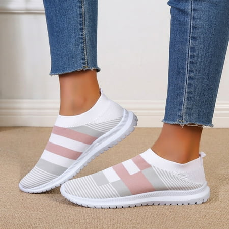 CAICJ98 Womens Tennis Shoes Walking Shoes Women Breathable Cushion Running Tennis Fashion Sneakers with Arch Support Pink