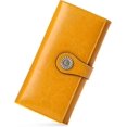 thumbnail image 1 of Womens Wallet Large Capacity Rfid Blocking Genuine Leather Trifold Wallet Yellow, 1 of 3