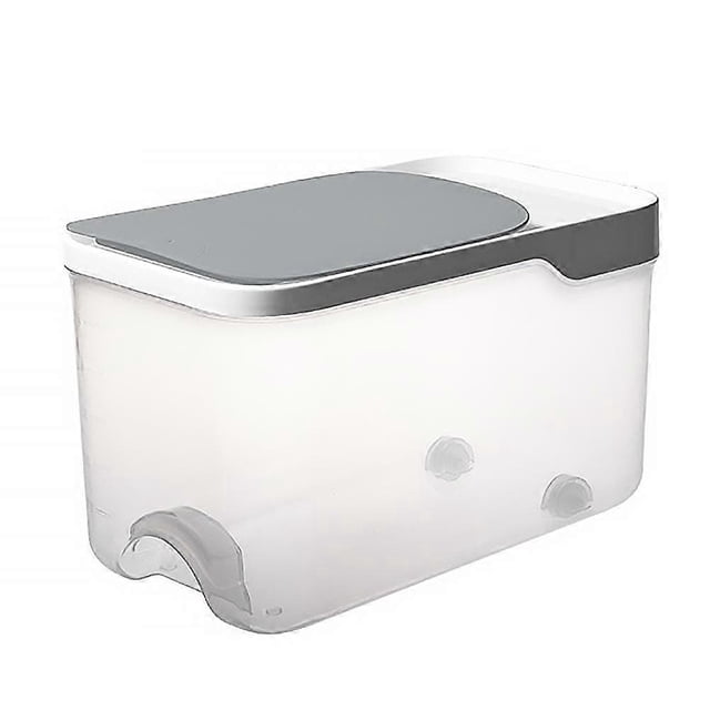 Rice Container Airtight Household Plastic Rice Bucket Gray 29 3X17 8Cm Moisture Proof Insect Proof Sealing 1Pcs