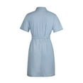 thumbnail image 2 of Defitshape Women's Summer Denim Dress Short Sleeve Dresses Holiday Dinner Fall Casual Fashion Comfy Belted Jean Dress Light Blue X-Large, 2 of 4
