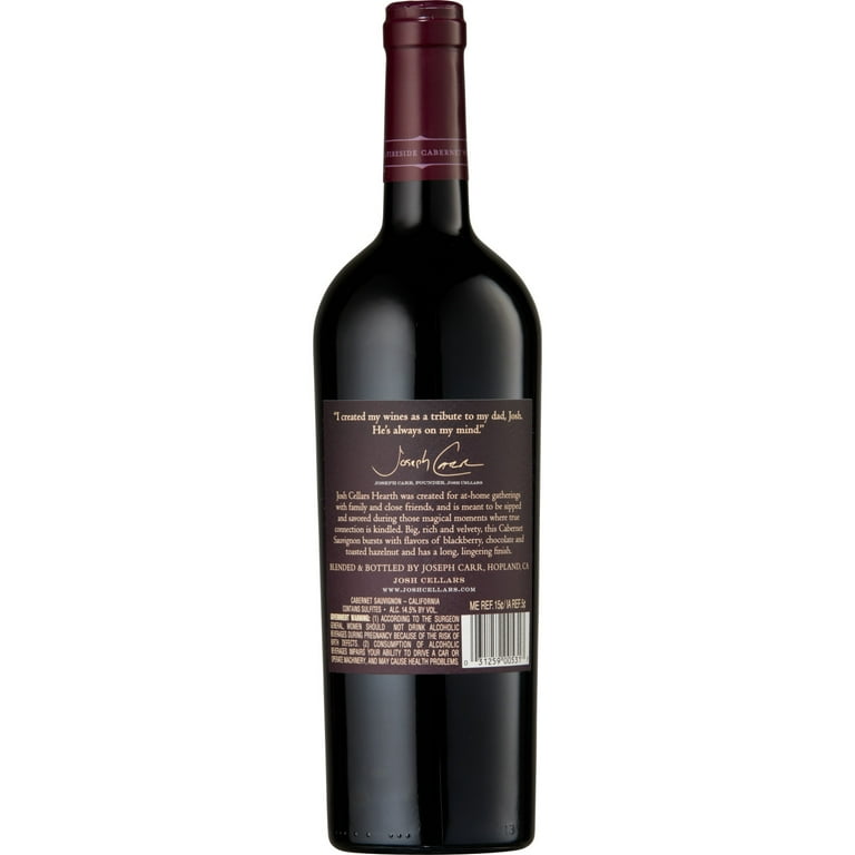 Josh Cellars Hearth Cabernet Sauvignon California Red Wine, 750 mL