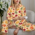 thumbnail image 6 of Sigee Autumn Maple Leaves for Women’s Pajama Sets Long-Sleeved Pjs Sets for Women 2 piece Sleepwear-Large, 6 of 7