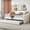Beige, variant on Harper & Bright Designs Twin Size Tufted Upholstered Daybed with Trundle, Twin Velvet Sofabed with USB & Charging Ports, Pink
