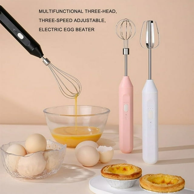 EIGTHTAIL Mini Hand Mixer Electric Handheld Kitchen Mixer Egg Beater USB Rechargeable Hand Mixer for Baking Cake Egg White Yeast Dough Include 3 Stainless Steel Whisk