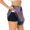 thumbnail image 1 of Balery Boat Lighthouse Storm Waves Pantalones cortos deportivos para mujer con forro y dos bolsillos, elásticos, para entrenamiento, gimnasio, yoga-XX-Large, 1 of 7