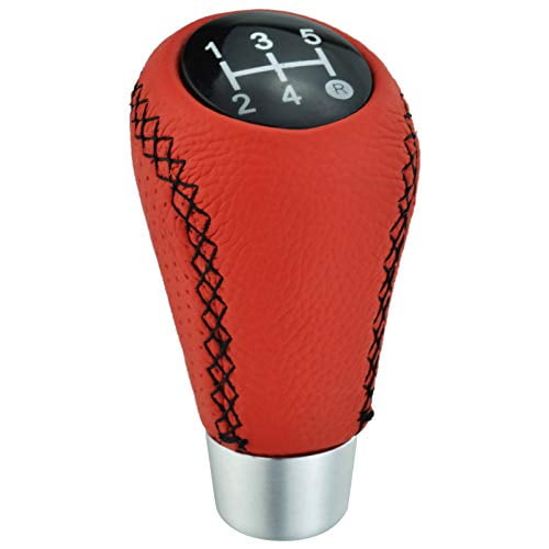 Red Line Leather MT Gear Stick Shift Fit Most Automatic Manual Vehicles Thruifo 5 Speed Car Knob Shifter Head 