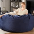 thumbnail image 3 of Puf Codi Jumbo 152 cm con espuma, color azul, 3 of 6