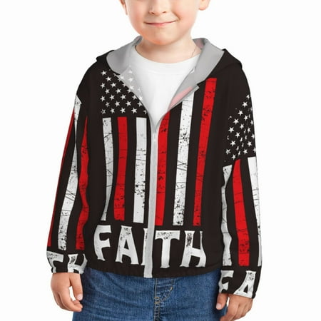 

Lukts USA Flag Cross Print Children s Long-Sleeved Sun Protection Clothing Hooded Sweatshirts for Boys and Girls Outdoor Sports-2 Years