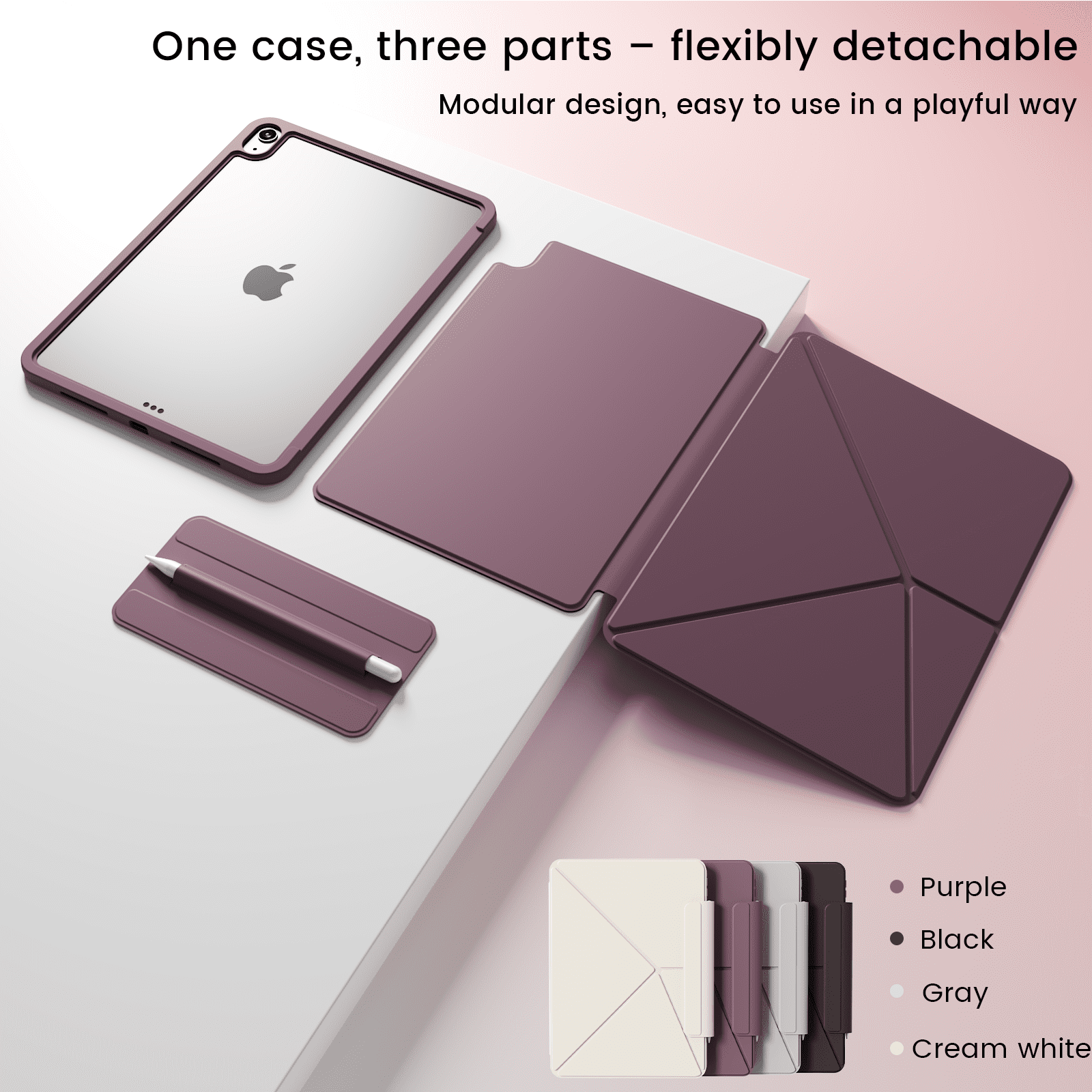 DWPSG Case for iPad (A16) 11th Generation 11 Inch 2025, iPad 10th Generation 10.9 inch 2022 with Pencil Holder, Magnetic attraction New Multi-Fold Protective Tablet Cover,Purple