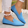 thumbnail image 2 of Miluxas Women's Fashion Casual Summer Style Light Shallow Mouth Loafers Flat Lazy Shoes Toe Shoes A-Blue 6(37), 2 of 6