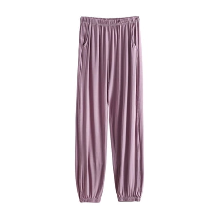 JJHGVB Pajama Pants Lounge Pants Modal Pajama Pants Stretchy Pants Elastic Waist Home Wear Bottoms Basic Pajama Pants Comfortable Breathable Thin Pj Pants Nightwear Hot Pink 4XL